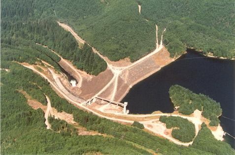 Howard Hanson Dam and reservoir. Photo copyright King County. 