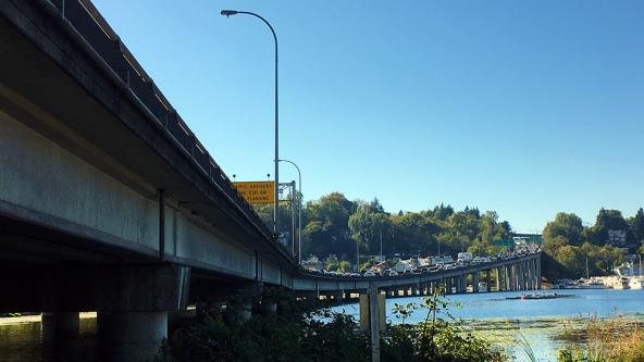 SR-520 bridge traffic in Seattle. Photo: Kathy Peter