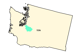 Location of the Puyallup Watershed in Washington State.  Map courtesy of the EPA.