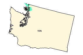 Location of the Strait of Georgia Watershed in Washington State.  Map courtesy of the EPA.
