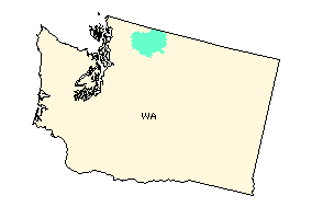 Location of the Upper Skagit Watershed in Washington State.  Map courtesy of the EPA.